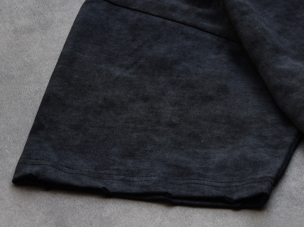 Distressed Stone Washed T-Shirt Black | Pantalón