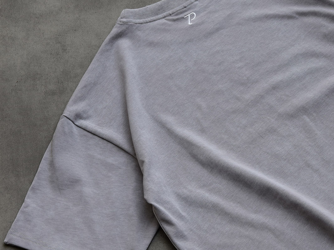 Distressed Stone Washed T-Shirt Light Grey | Pantalón