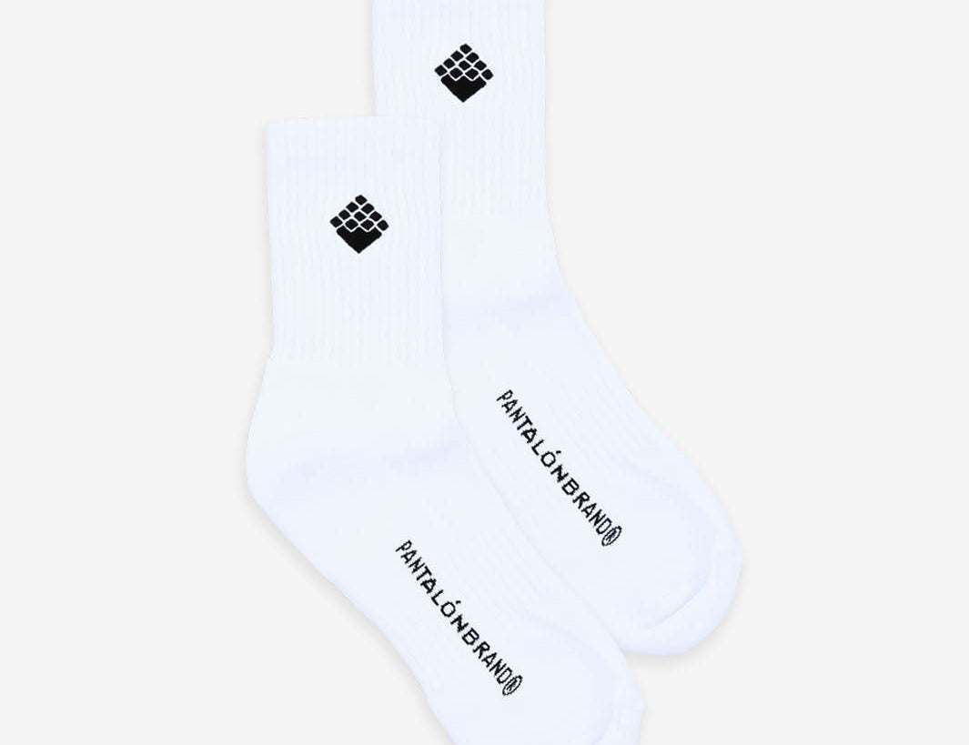 Everyday Logo Cuff Socks White/Black | Pantalón Brand