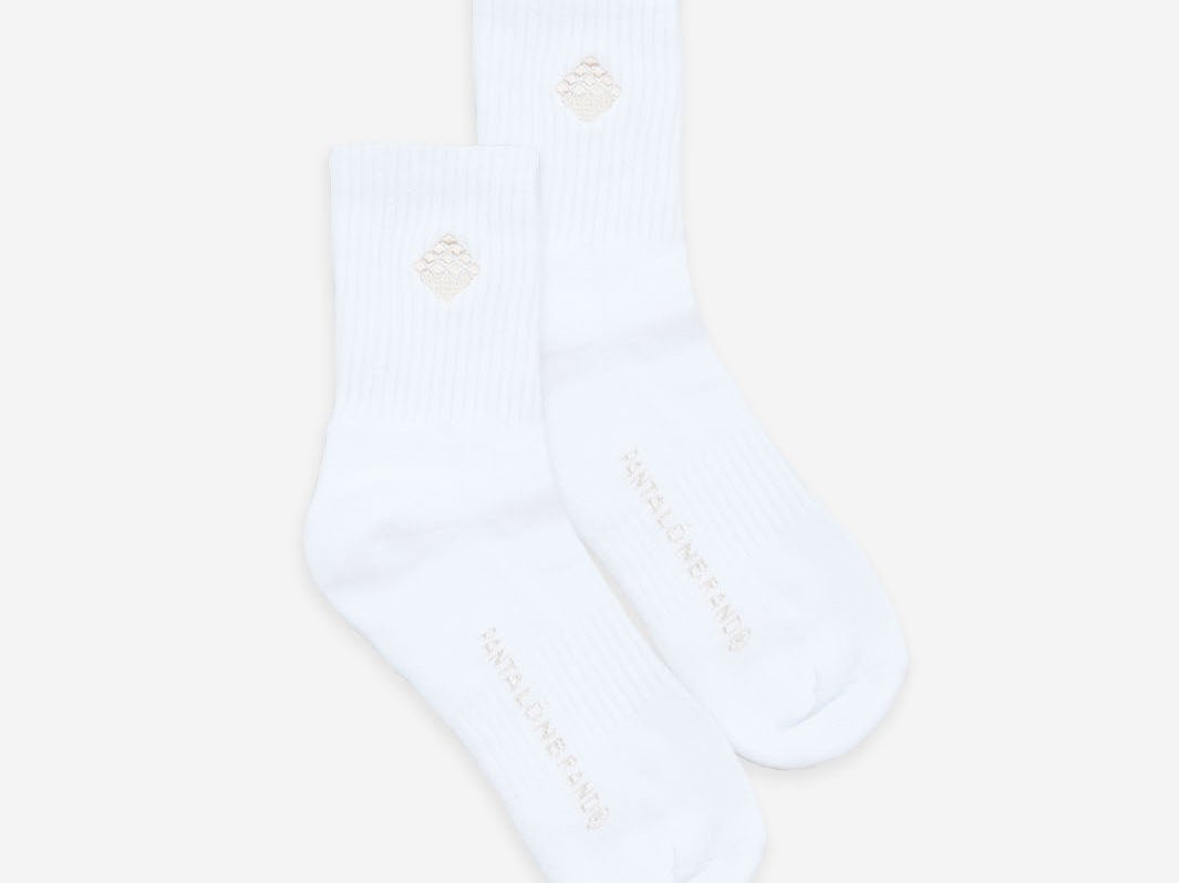 Everyday Logo Cuff Socks White/Cream | Pantalón Brand